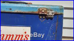 RARE Antique Vintage Blue Metal Toolbox-Style Hamm's Beer Cooler