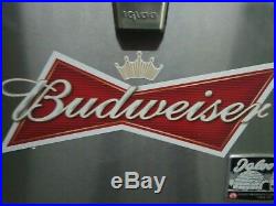 RARE Budweiser Igloo Ice Chest Cooler 54-Quart Stainless Steel Lid And Case