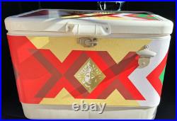 RARE CERVEZA DOS EQUIS XX BEER BIG METAL ICE CHEST COOLER WithBOTTLE OPENER