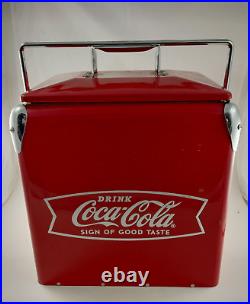 RARE Coca-Cola 1950's Antique Replica All Metal Ice Chest Cooler withBottle Opener