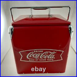 RARE Coca-Cola 1950's Antique Replica All Metal Ice Chest Cooler withBottle Opener