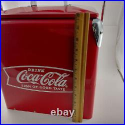 RARE Coca-Cola 1950's Antique Replica All Metal Ice Chest Cooler withBottle Opener