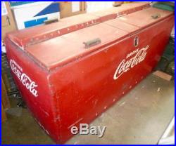 RARE Coca Cola Vintage Metal Cooler Chest with Bottle Opener
