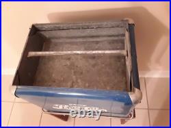 RARE DOUBLE DOT Vintage 1950s Drink Pepsi Cola Blue Metal Ice Cooler Chest