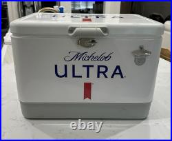 RARE! MICHELOB ULTRA 54 Qt. Cooler Side Bottle Opener & Metal Latch. Stainless RARE! MICHELOB ULTRA 54 Qt. Cooler Side Bottle Opener & Metal Latch. Stainless
