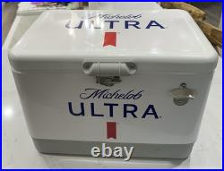 RARE! MICHELOB ULTRA 54 Qt. Cooler Side Bottle Opener & Metal Latch. Stainless RARE! MICHELOB ULTRA 54 Qt. Cooler Side Bottle Opener & Metal Latch. Stainless