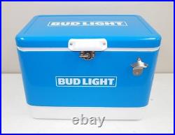 RARE! Nice! Vtg Large BUDWEISER Bud Light Beer METAL COOLER with Bottle Opener