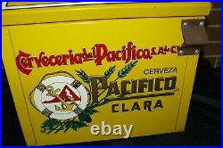RARE Pacifico Clara Cerveza Beer Metal Cooler Ice Chest Man Cave HARD TO FIND