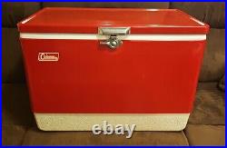 RARE RED COLEMAN COOLER With MATCHING MINI COOLER COOLER AND COLEMAN CANTEEN