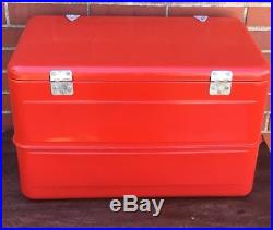 RARE VINTAGE 1940'S RED METAL COOLER With TRAY & SIDE HANDLES NEW PAINT