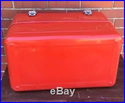 RARE VINTAGE 1940'S RED METAL COOLER With TRAY & SIDE HANDLES NEW PAINT