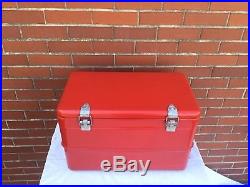 RARE VINTAGE 1940'S RED METAL COOLER With TRAY & SIDE HANDLES NEW PAINT