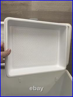 RARE VINTAGE LARGE METAL WHITE RED TRIM COLEMAN COCA-COLA ICE BOX COOLER 22.5in