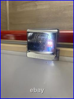 RARE VINTAGE LARGE METAL WHITE RED TRIM COLEMAN COCA-COLA ICE BOX COOLER 22.5in