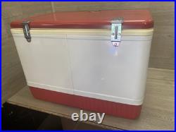 RARE VINTAGE LARGE METAL WHITE RED TRIM COLEMAN COCA-COLA ICE BOX COOLER 22.5in