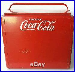 Rare Vintage Metal Coca-cola Cooler 1950's Large Heavy Tray Cavalier Nice