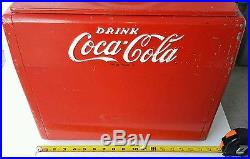 Rare Vintage Metal Coca-cola Cooler 1950's Large Heavy Tray Cavalier Nice