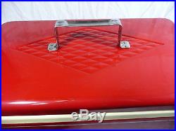 Rare Vintage Metal USA Coleman Cooler Freezer Antique Car Accessory Red Clean