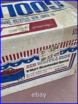 RARE VTG COLEMAN 5232 RWB BICENTENNIAL KMART SPECIAL COOLER 28QT OG Box 70's USA