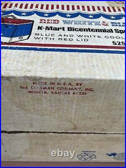 RARE VTG COLEMAN 5232 RWB BICENTENNIAL KMART SPECIAL COOLER 28QT OG Box 70's USA