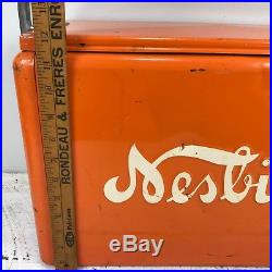 RARE Vintage 1950's Orange Nesbitt's Soda Cooler Metal Retro Mid Century