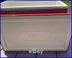 RARE Vintage 1976 Bicentennial Coleman Red White Blue Metal Chest Cooler