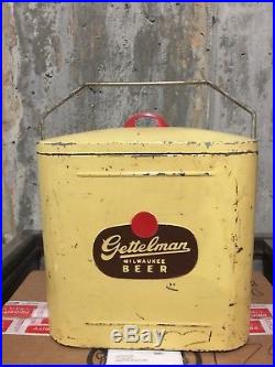 RARE Vintage Gettelmans Superior Junior Jr Cooler Metal Beer Cooler Soda