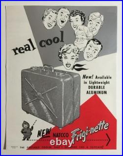 RARE! Vintage NATCCO Frigi-nette Portable Metal Cooler Ice Box 1950s Chicago