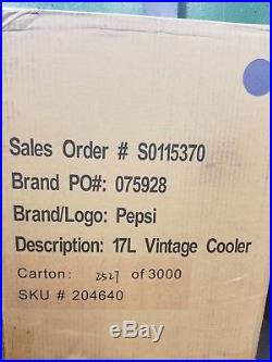 RARE! Vintage Retro Blue Metal Pepsi Cola Cooler with Bottle opener