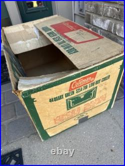 READ Vintage Coleman Snow-Lite Low Boy Cooler 5254 700 with Box Green READ READ Vintage Coleman Snow-Lite Low Boy Cooler 5254 700 with Box Green READ