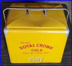 ROYAL CROWN RC COLA Metal Cooler Chest Embossed Letters-All Original