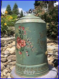 Rare Antique Original Gold Tole Paint Country General Store Counter Water Cooler