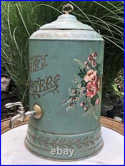 Rare Antique Original Gold Tole Paint Country General Store Counter Water Cooler