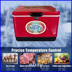 Rare-Bear Themed Red Stainless Steel 54 Quart Cooler Box for Camping Fishing