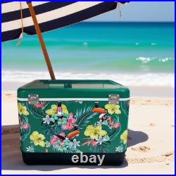 Rare Green and Multi-Color 54Qt Metal Cooler With Drain, Party Essentials