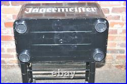 Rare Jagermeister Limited Edition Metal Cooler/ Ice Chest On Wheeled Stand Black