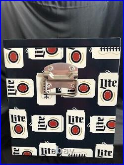 Rare Miller Lite Beer Football Ice Box Chest Cooler With Metal Handles Brand New