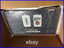 Rare Miller Lite Beer Football Ice Box Chest Cooler With Metal Handles Brand New