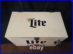Rare Miller Lite Beer Metal Cooler/Ice Chest with Bottle Opener