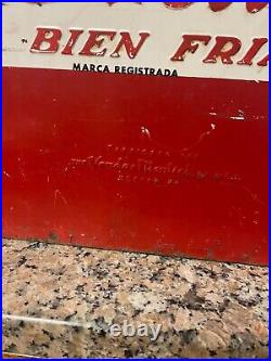 Rare Nice Original Coca Cola Metal Ice Chest Cooler 1950's Mexico Spanish Vendo