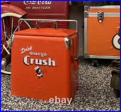 Rare Orange Crush Metal Cooler Crushy Retro Soda Sign Advertising