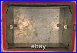Rare Original 1958-1959 Vintage Metal Coca Cola Red Cooler with Tray (LOOK)