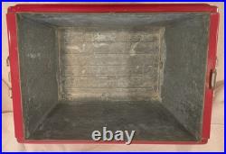 Rare Original 1958-1959 Vintage Metal Coca Cola Red Cooler with Tray (LOOK)
