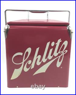 Rare Schlitz Brewing Company Retro Metal Beer Cooler Chest FREE SHIPPING