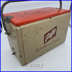 Rare Schlitznic Cooler Schlitz Beer Metal Cronstroms Picnic Ice Chest withHandle Rare Schlitznic Cooler Schlitz Beer Metal Cronstroms Picnic Ice Chest withHandle