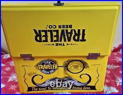 Rare Traveler Beer Co Metal Cooler With Attached Bottle Opener & Latch L? K Read