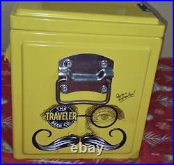 Rare Traveler Beer Co Metal Cooler With Attached Bottle Opener & Latch L? K Read