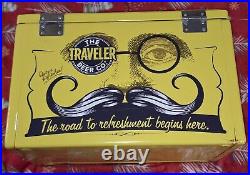 Rare Traveler Beer Co Metal Cooler With Attached Bottle Opener & Latch L? K Read