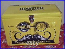 Rare Traveler Beer Co Metal Cooler With Attached Bottle Opener & Latch L? K Read