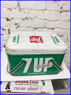 Rare -VINTAGE 7UP -PICNIC BASKET-METAL COOLER SIGN PEPSI -Chein Co Made In USA